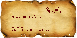 Miss Abdiás névjegykártya